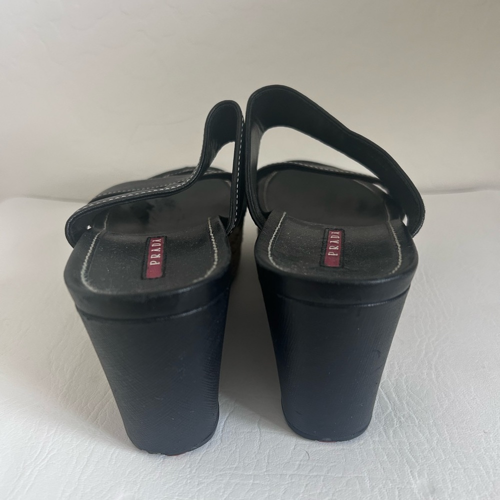 Prada Black Linea Rossa Wedges Sz. 39 - Picture 3 of 7